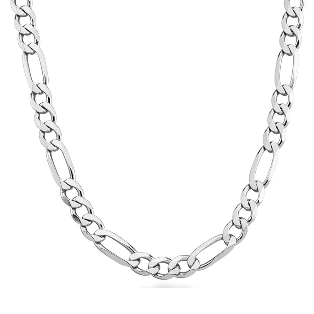 Authentic 925 Sterling Silver Chains 7mm Figaro